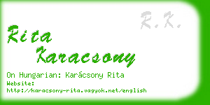 rita karacsony business card